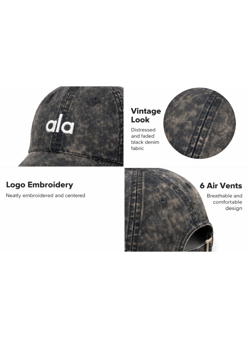 Vintage Washed Denim Baseball Cap – Unisex Adjustable Casual Hat with Embroidered Logo - Image 5